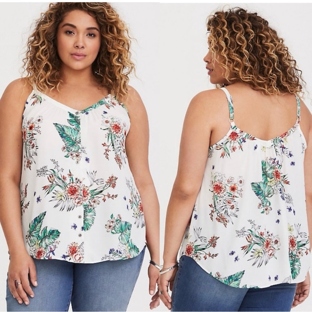 Torrid Floral Spaghetti Strap Top Tunic